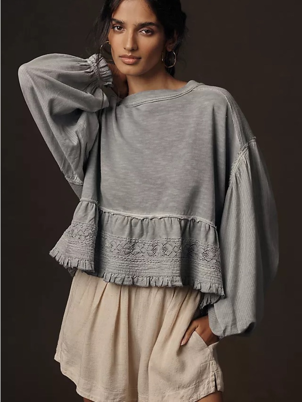 Pilcro long sleeve babydoll top